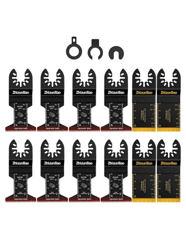 12 Cuchillas Oscilantes Titanio ZhizunBao para Madera y Metal