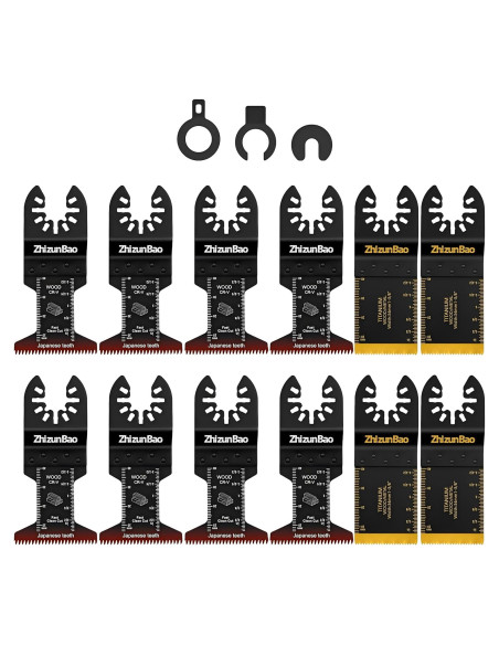 12 Cuchillas Oscilantes Titanio ZhizunBao para Madera y Metal