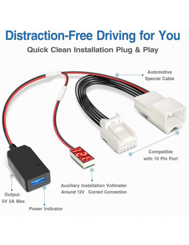 Adaptador de Alimentación YQMAJIM para Dashcam - Compatible Chrysler/Dodge/Jeep