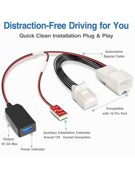 Adaptador de Alimentación YQMAJIM para Dashcam - Compatible Chrysler/Dodge/Jeep