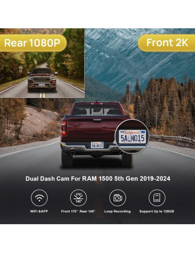 Cámara de Tablero Fitcamx 2K Doble RAM 1500 2019-2024