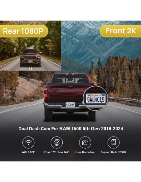 Cámara de Tablero Fitcamx 2K Doble RAM 1500 2019-2024