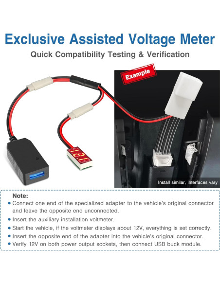 Adaptador de Alimentación YQMAJIM para Dashcam - Compatible Chrysler/Dodge/Jeep