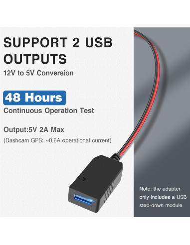 Adaptador de Alimentación YQMAJIM para Dashcam - Compatible Chrysler/Dodge/Jeep