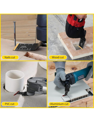 12 Cuchillas Oscilantes Titanio ZhizunBao para Madera y Metal