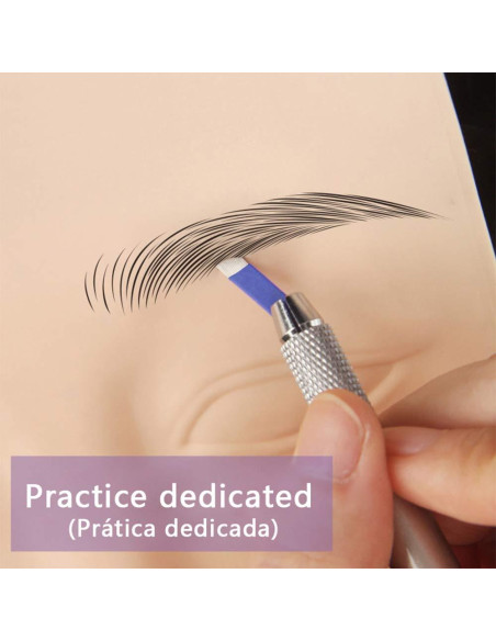 50 Agujas Microblading Pinkiou 18 Pin Acero Inoxidable