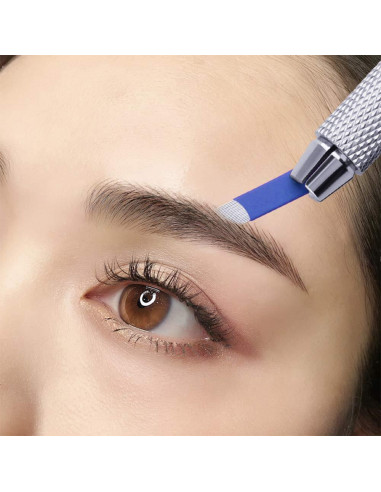 50 Agujas Microblading Pinkiou 18 Pin Acero Inoxidable