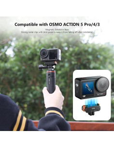 Adaptador Magnético VRIG para DJI Osmo Action 5Pro/4/3, Aluminio 1/4" 2
