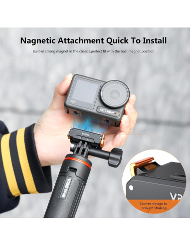 Adaptador Magnético VRIG para DJI Osmo Action 5Pro/4/3, Aluminio 1/4"