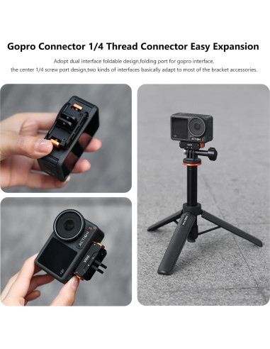 Adaptador Magnético VRIG para DJI Osmo Action 5Pro/4/3, Aluminio 1/4"