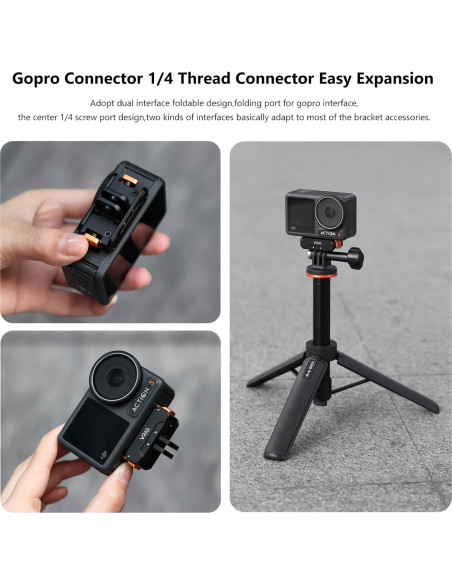 Adaptador Magnético VRIG para DJI Osmo Action 5Pro/4/3, Aluminio 1/4"