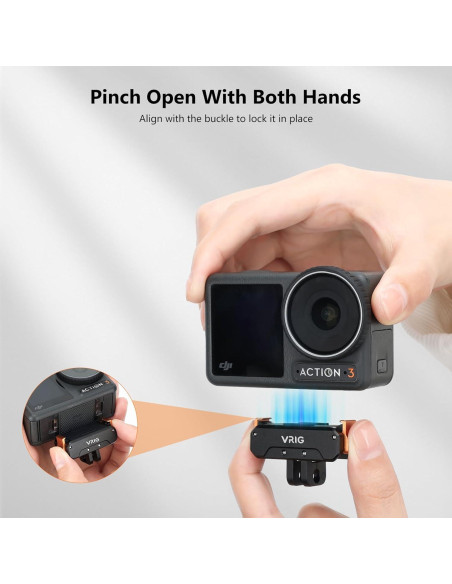 Adaptador Magnético VRIG para DJI Osmo Action 5Pro/4/3, Aluminio 1/4"