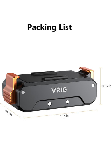 Adaptador Magnético VRIG para DJI Osmo Action 5Pro/4/3, Aluminio 1/4"