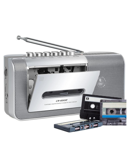 Grabadora de Cinta Portátil Dingmi 6502 con AM/FM y Altavoz
