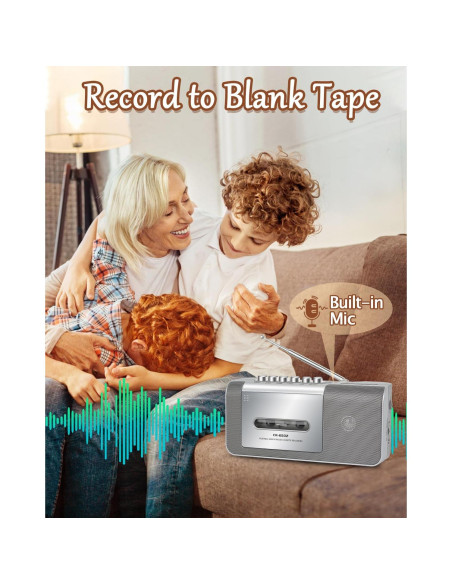 Grabadora de Cinta Portátil Dingmi 6502 con AM/FM y Altavoz