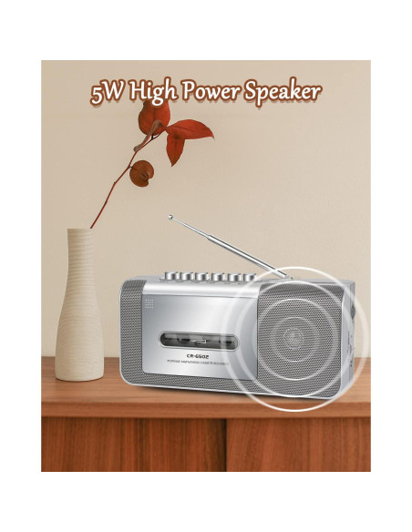 Grabadora de Cinta Portátil Dingmi 6502 con AM/FM y Altavoz