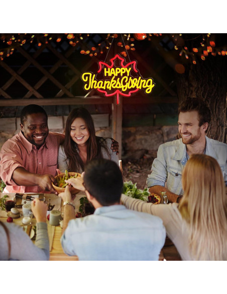 Señal de Neón Feliz Día de Acción de Gracias Huquary 43x29.8cm Señal de Neón Feliz Día de Acción de Gracias Huquary 43x29.8cm