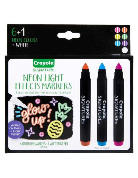 Marcadores Neón Crayola Signature, 6 Gel Anchos, Efectos Luz Marcadores Neón Crayola Signature, 6 Gel Anchos, Efectos Luz
