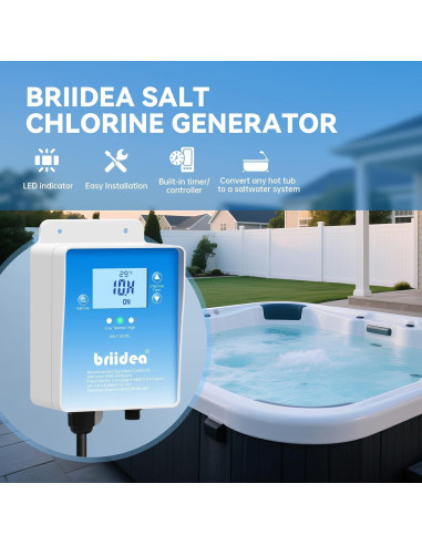 Generador de Cloro Salino Briidea BR-159 para Jacuzzi 7571 L