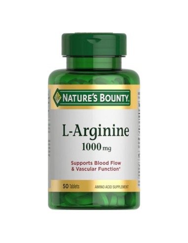 L-Arginina Nature's Bounty 1000mg 50 Tabletas Vegetales