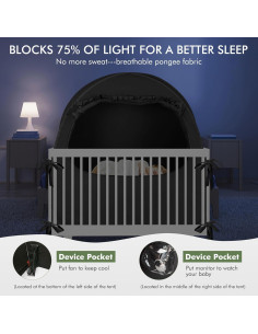 Carpa de Oscurecimiento YAVIL para Cuna Pack N Play 70% Luz 2