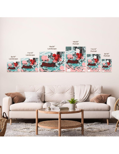 Envoltura de Lienzo 3dRose Art Deco 40.64x50.8 cm Premium