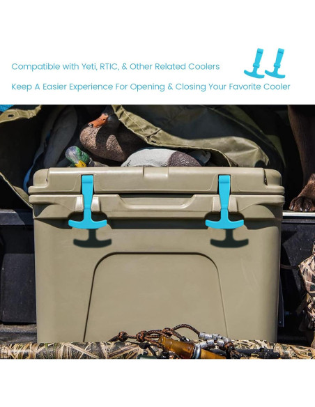 Ganchos de tapa Omoojee mejorados para enfriadores - Paquete de 2