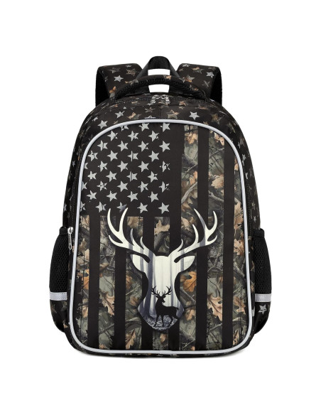 Mochila Escolar Camo Impermeable para Niños 33x18x46cm