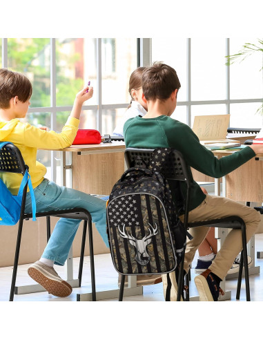 Mochila Escolar Camo Impermeable para Niños 33x18x46cm