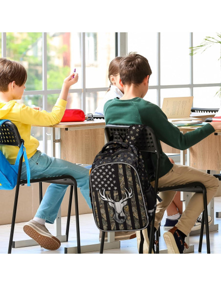 Mochila Escolar Camo Impermeable para Niños 33x18x46cm