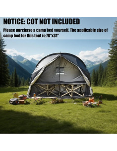 Tienda de Cama Pumbba OZ-CBT-B1 para 1 Persona - Impermeable y Transpirable 2