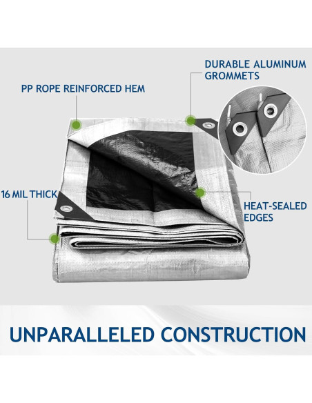 Lona Impermeable SUNLITAP 16 Mil 3.05x3.66 Metros Reforzada