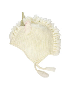 Sombrero de Unicornio Marfil 100% Algodón Bebé 6-18 Meses