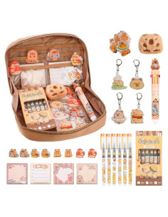 Set de Papelería Kawaii Capybara Lebaley - 8 Artículos