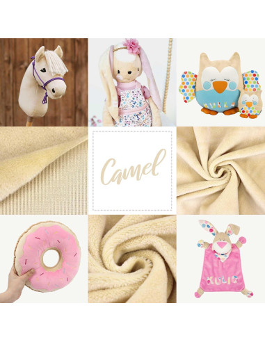 Tela Minky Kullaloo Camel 100x75 cm Suave para Coser