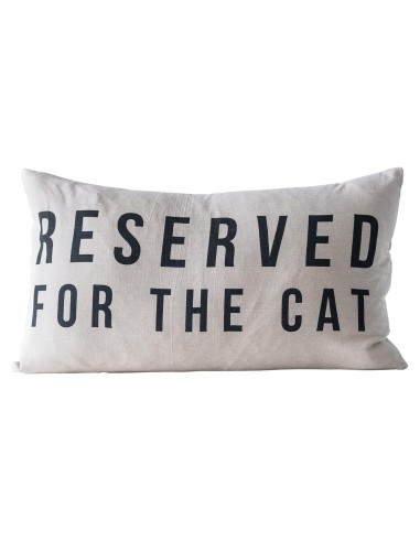 Almohada Decorativa Lumbar Algodón Creative Co-Op Gato 61x14 cm