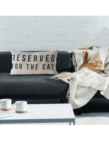 Almohada Decorativa Lumbar Algodón Creative Co-Op Gato 61x14 cm