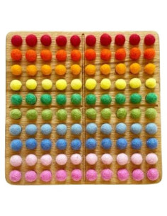 Tablero de Cien Montessori de Madera 25x25cm con 100 Bolas