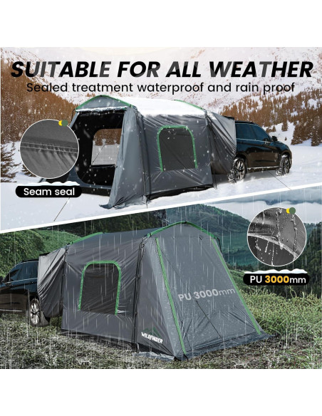 Carpa SUV WildFinder Rectangular 4 Personas Impermeable 2.44x3.23m