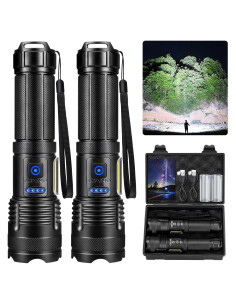 Linterna Recargable KINGCAESAR 90,000 Lúmenes - Paquete de 2