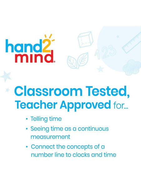 Reloj de Enseñanza Analógico hand2mind - Línea Numérica (Juego de 6)