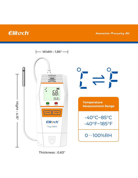 Registrador de Datos Elitech Tlog 100EH Temperatura y Humedad