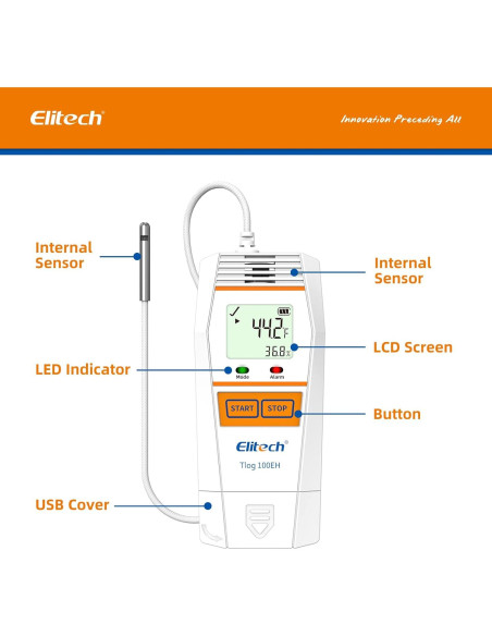 Registrador de Datos Elitech Tlog 100EH Temperatura y Humedad