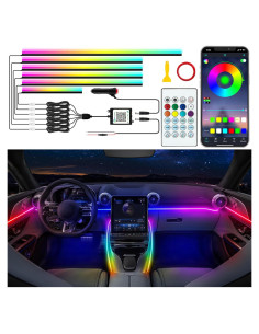 Luces LED Acrílicas Jushope para Autos - 6 en 1, RGB, Control APP