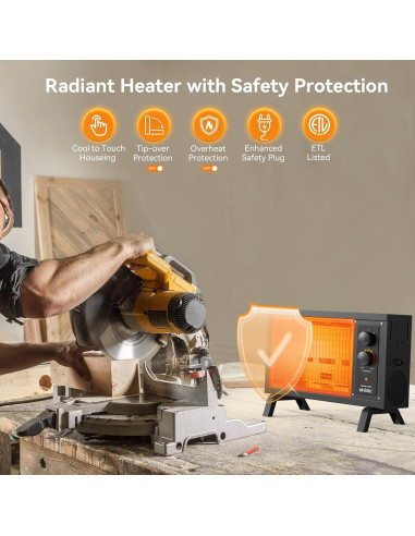 Calentador Eléctrico de Espacio Shinic FW550-15B 1500W Gris