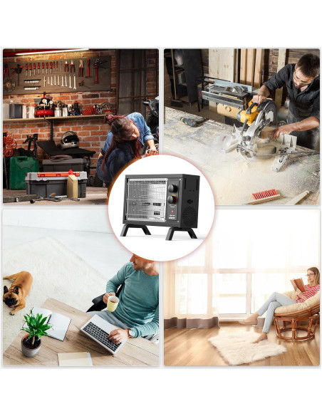 Calentador Eléctrico de Espacio Shinic FW550-15B 1500W Gris