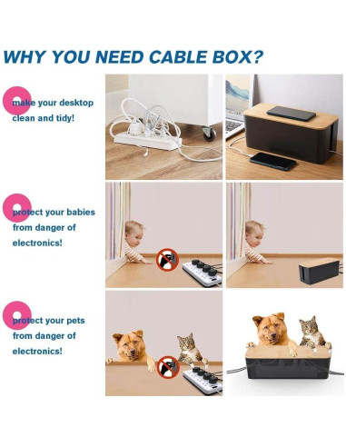 Caja de Gestión de Cables Davidsons 2 Unidades Negro