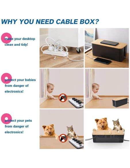 Caja de Gestión de Cables Davidsons 2 Unidades Negro