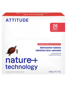 Tabletas Detergente Lavavajillas ATTITUDE 26 Unidades Veganas