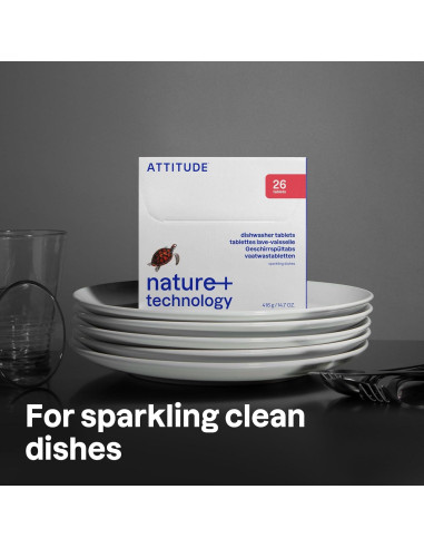 Tabletas Detergente Lavavajillas ATTITUDE 26 Unidades Veganas